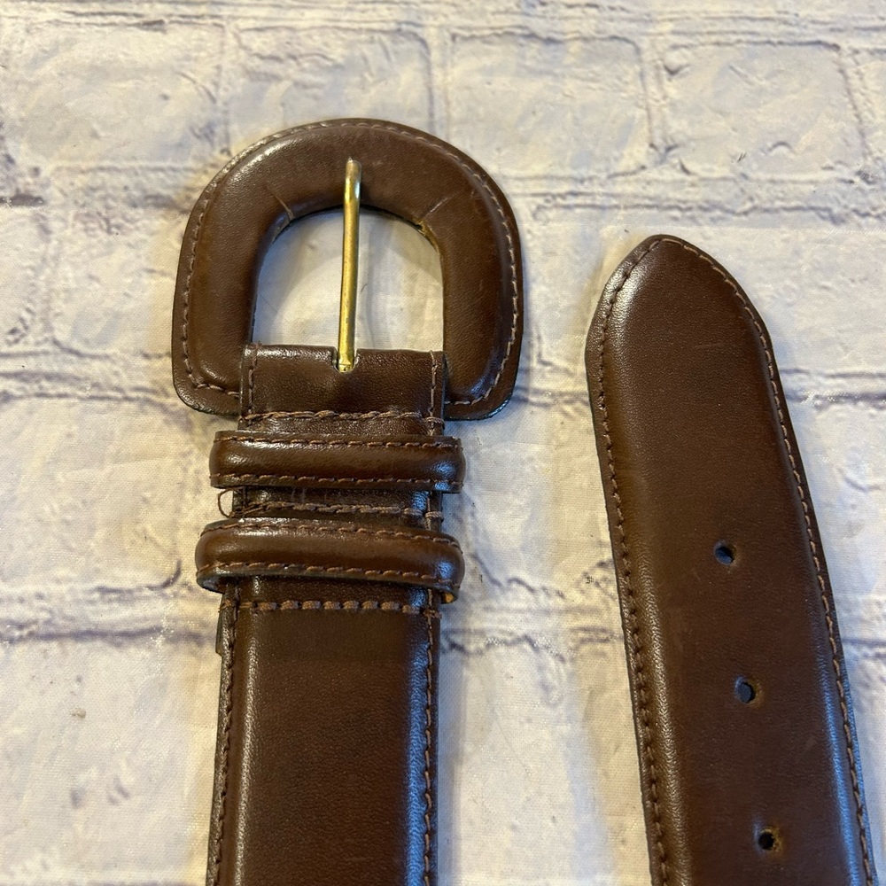 INDIA GENUINE LEATHER UPPER CHOCOLATE BROWN WIDE BELT COVERED BUCKLE SIZE MEDIUM